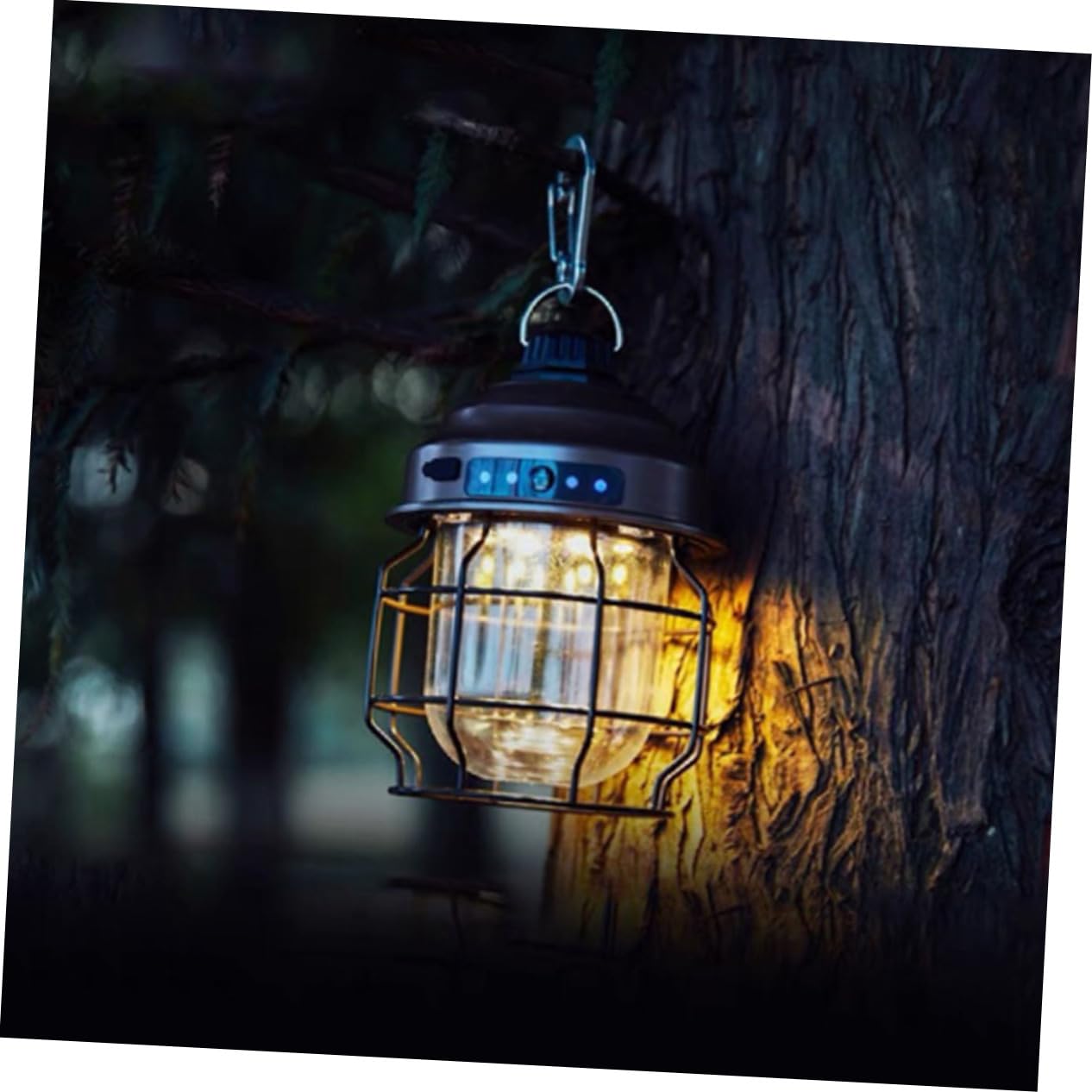 NAMOARLY 1Set Portable USB Charging Camping Lantern Durable Material Multi Functional Hanging Light with Buckle for Hiking and Outdoor Adventures Cozy Tent Atmosphere