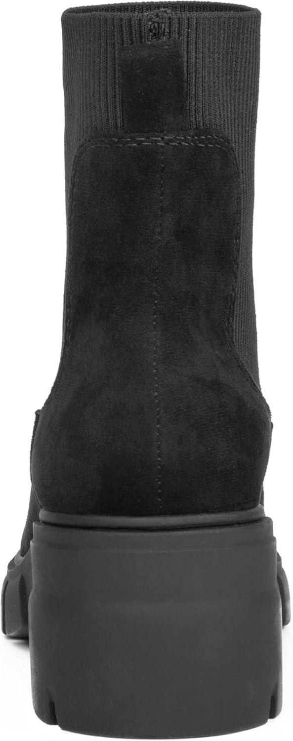 REDTOP Women's Elastic Chelsea Boots Chunky Block Heel Platform Lug Sole Ankle Booties - Image 5