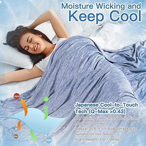 Cooling Blanket Queen Size For Hot Sleepers, Marchpower Arc-Chill Cool Blanket With Double-Sided Design, Japanese Cooling Fiber Absorbs Body Heat, Lightweight Soft Cold Blanket For Summer Sleeping Bed #TOP1