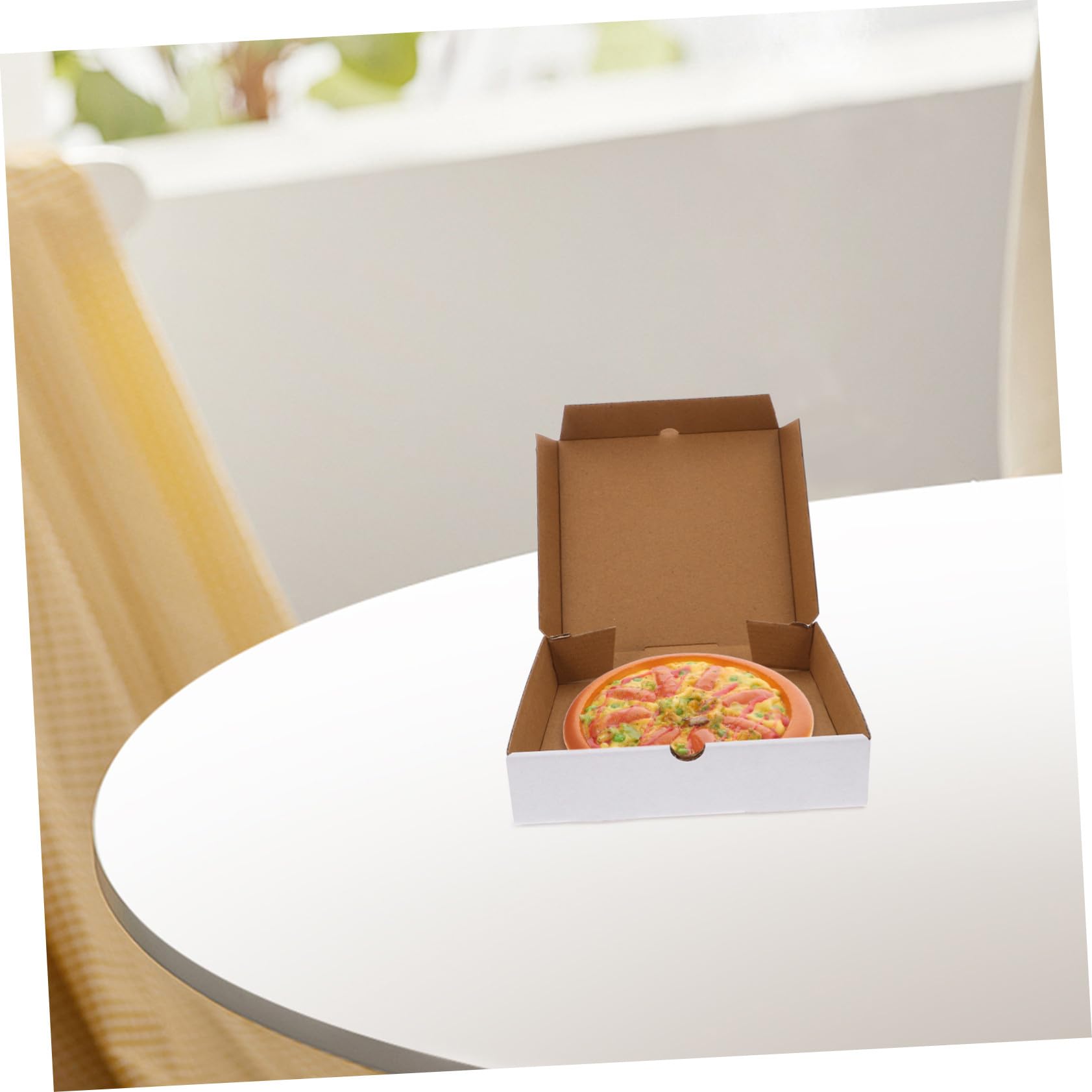 STOBAZA 30 pezzi Scatole Pizza in Carta Kraft Bianca Contenitori Ondulati per Cibo da Asporto Scatole Resistenti e Riciclabili per Pizza Dolci e Biscotti Conservazione
