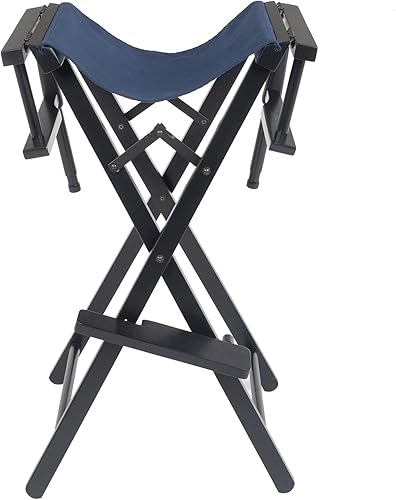 Miniatura 5 de MENGK Silla de maquillaje plegable de madera maciza y poliéster de alta calidad color azul rey