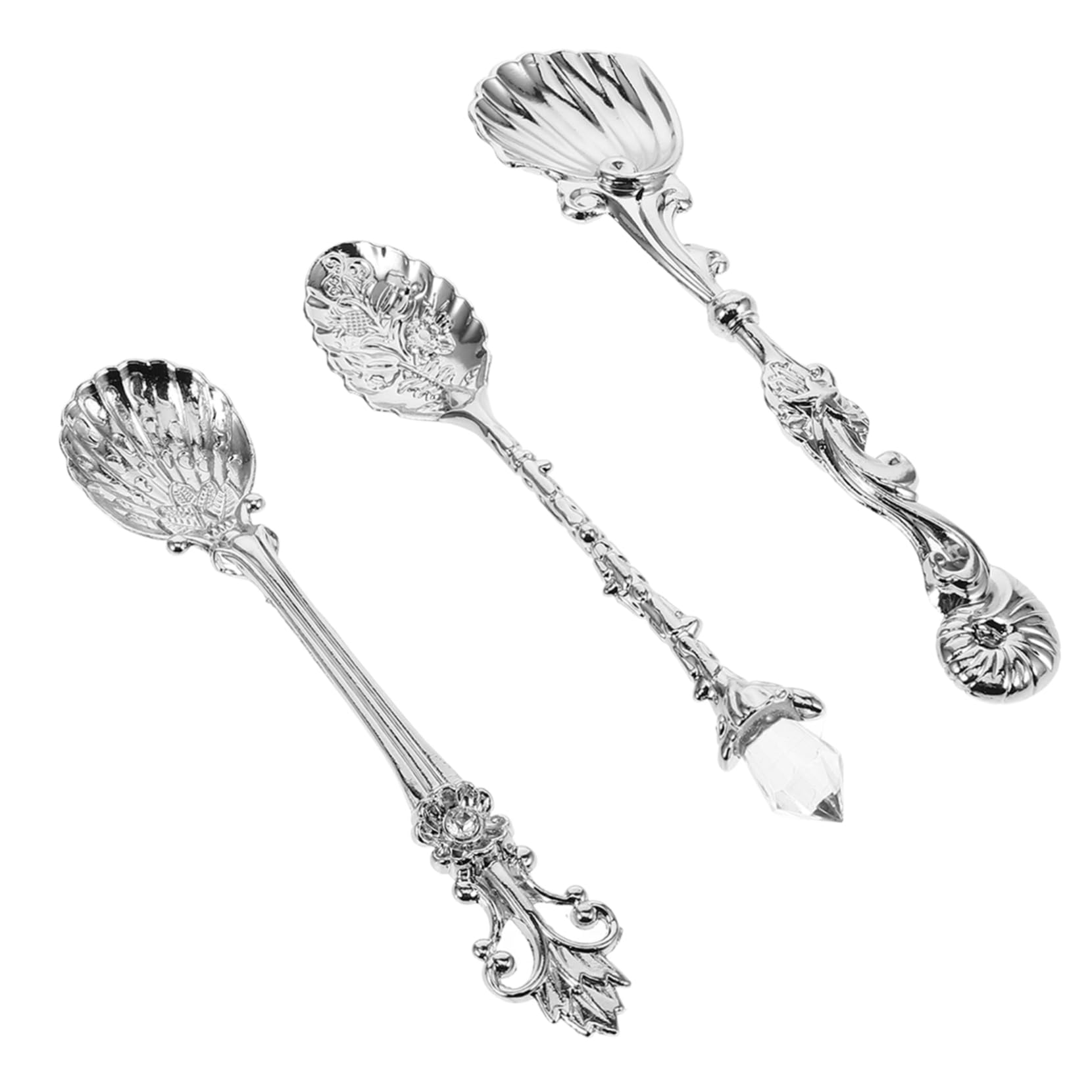 MAGICLULU 5 Juegos vajilla antigua cucharadita antigua cucharas de concha cuchara de azúcar a juego de cubiertos Cucharas de pequeñas de postre