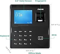 Vista 9 de ANVIZ Time Clocks for Employees Small Business - Forever Free Cloud Software - W1 Pro Fingerprint Biometric Clock in and Out Attendance Machine
