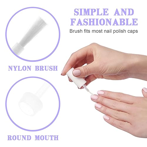 Miniatura 8 de Cepillo aplicador pequeño con tapa, kit de uñas acrílicas, 200 cepillos aplicadores, cepillos de botella de repuesto, cepillos de líquido para