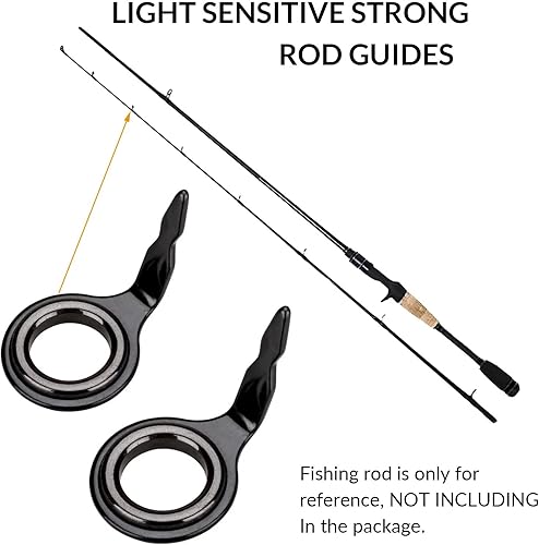 Miniatura 3 de THKFISH Guías de caña de pescar Kit de reparación de caña de pescar Baitcasting/Spinning Rod Guías Cerámica Acero Inoxidable Guía de Carbono