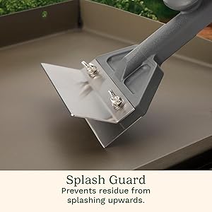 Cuisinart Heavy Duty Griddle Scraper, 6-inch Stainless Steel Blade with Splash Protection and Ergonomic Handle, Great Griddle Accessory Flat Top Grill Scraper BBQ Tool for Outdoor Cleaning