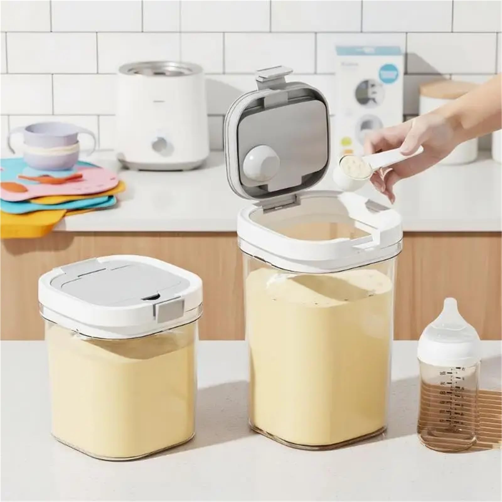 Contenitore ermetico for latte in polvere for conservazione del for in per Cibi, Farina, Cereali