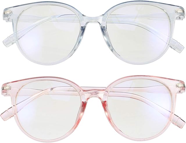 Healifty 2Pcs Blue Light Blocking Glasses Anti-Blue Light Glasses Computer Game Glasses Blue Light Blocking Eyewear for Women Men Kids Teens Eye Protection