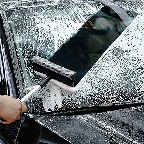 Polyte Window Squeegee for Car Windshields and Window Cleaning Tool, Extendable Aluminum Handle 14-20 in. (Black) by POLYTE - Image 5