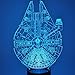 ETHAN ALLEN Optical Illusion 3D Glow LED Lighting Toys Nightlight with 7 Colors Changing Decor Lamp (Star Wars Millennium Falcon Model)