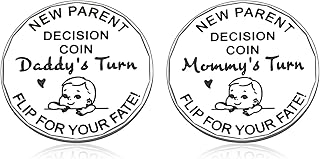New Baby Mom Dad Parents Gifts for Women Men Funny Decision Coin Pregnancy Gifts for Pregnant Expecting First Time Mommy Daddy Mummy to Be Gender Reveal Christmas Birthday Mothers Fathers Day Present