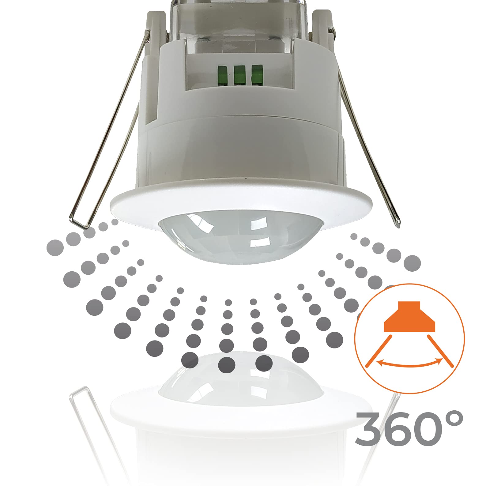 LED ATOMANT 5x Sensore Movimento Incasso con Sensore Luminosita | Dimmerabile, Portata 6m, Angolo di rilevamento 360°