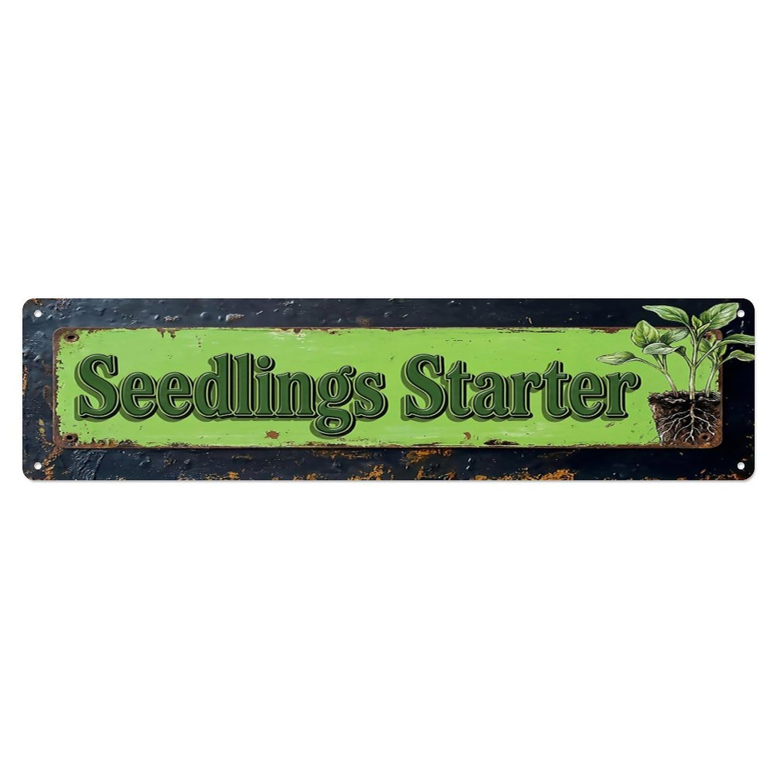 Vintage Seedlings Starter Young Farmhouse Metal Tin Sign