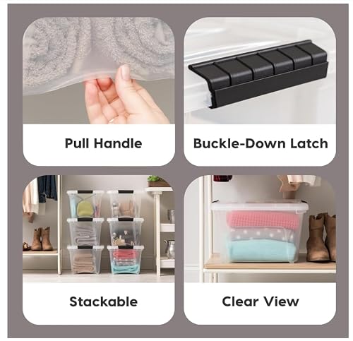 IRIS USA 4-Pack 32 Quart Storage Bins with Lids, Clear - Image 3