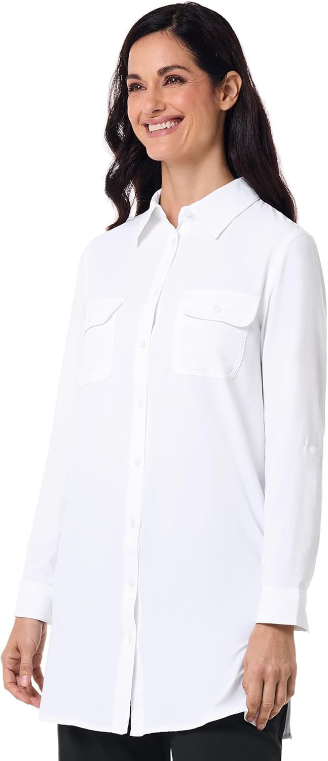 Coolibar Women's Tunic Long Sleeve Shirt - UPF 50+ Sun Protection - Santorini