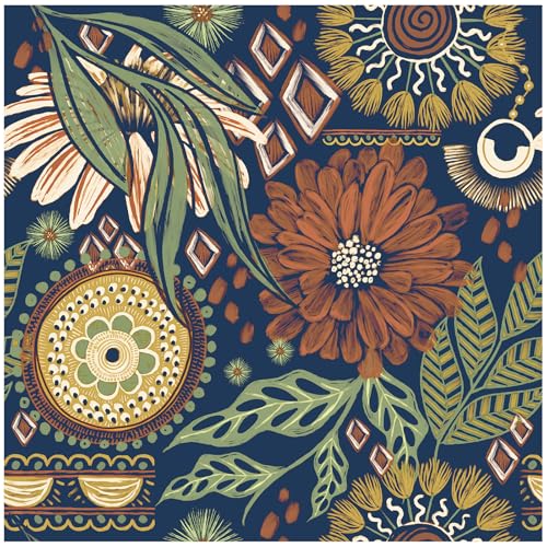 HAOKHOME Peel and Stick Wallpaper Boho Retro Floral Wall Paper