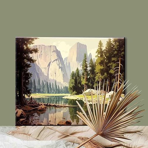 Miniatura 2 de Pintura acrílica por números para el Parque Nacional de Yosemite, kit de pintura al óleo de bricolaje, paisaje natural, lienzo de dibujo con