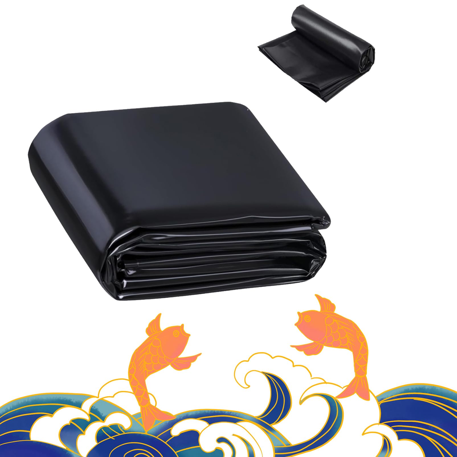 Laghetto per pesci all'aperto, 1 x 1 m, resistente agli strappi, per koi e pesci rossi, serbatoio d'acqua portatile per acquacoltura, ideale per laghetti da giardino e piante acquatiche