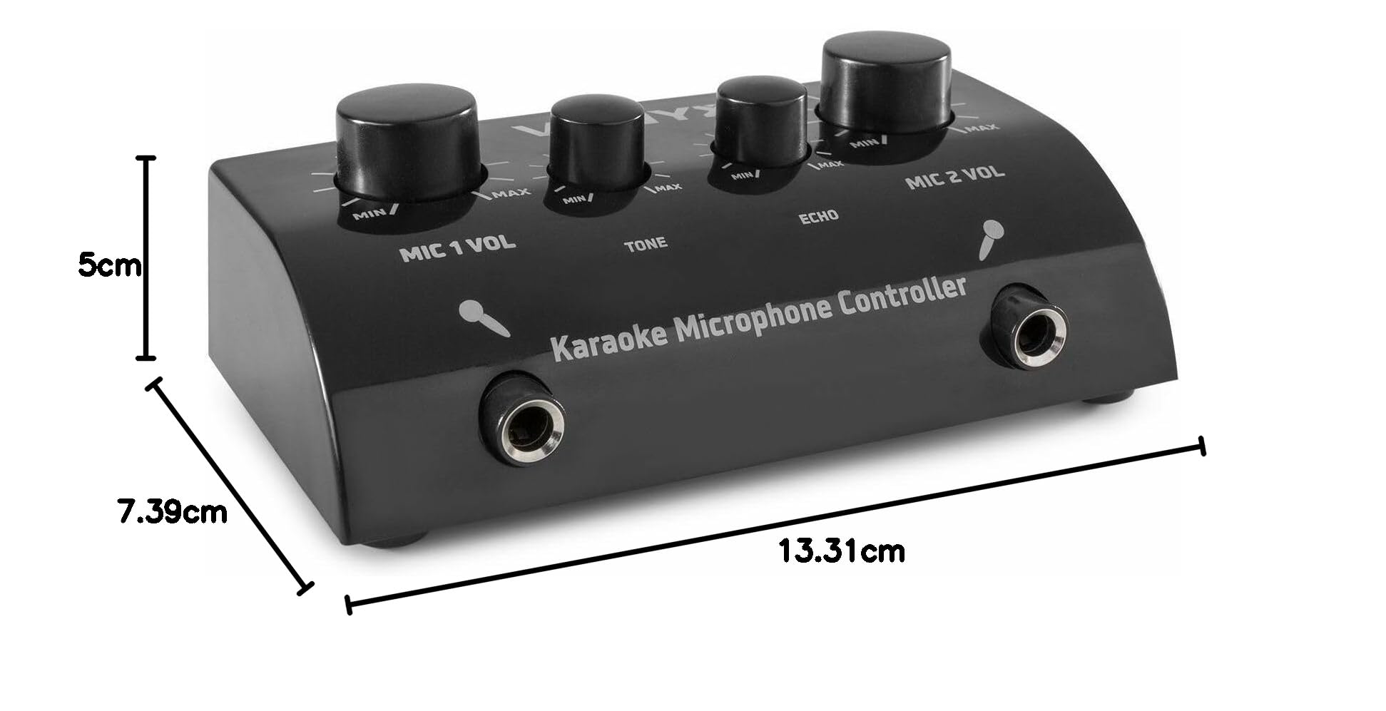 Karaokeanlage - Vonyx AV430B - Mischpult mit Mikrofonen und Kabeln - Verwandeln Sie Ihre Stereoanlage in eine echte Karaokeanlage! - Schwarz