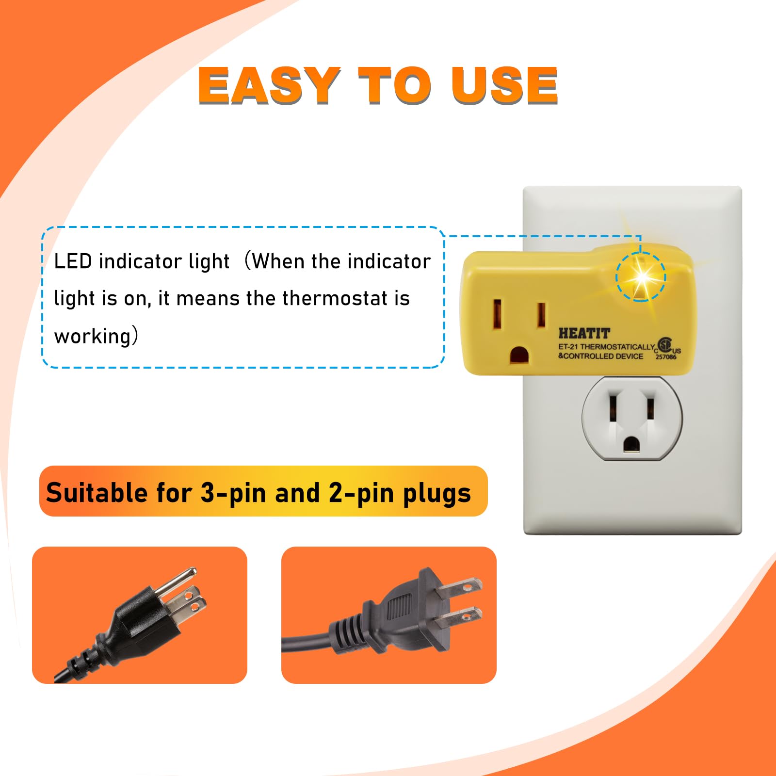 Freeze Protection Thermostat Outlet - HEATIT ET-21 -2