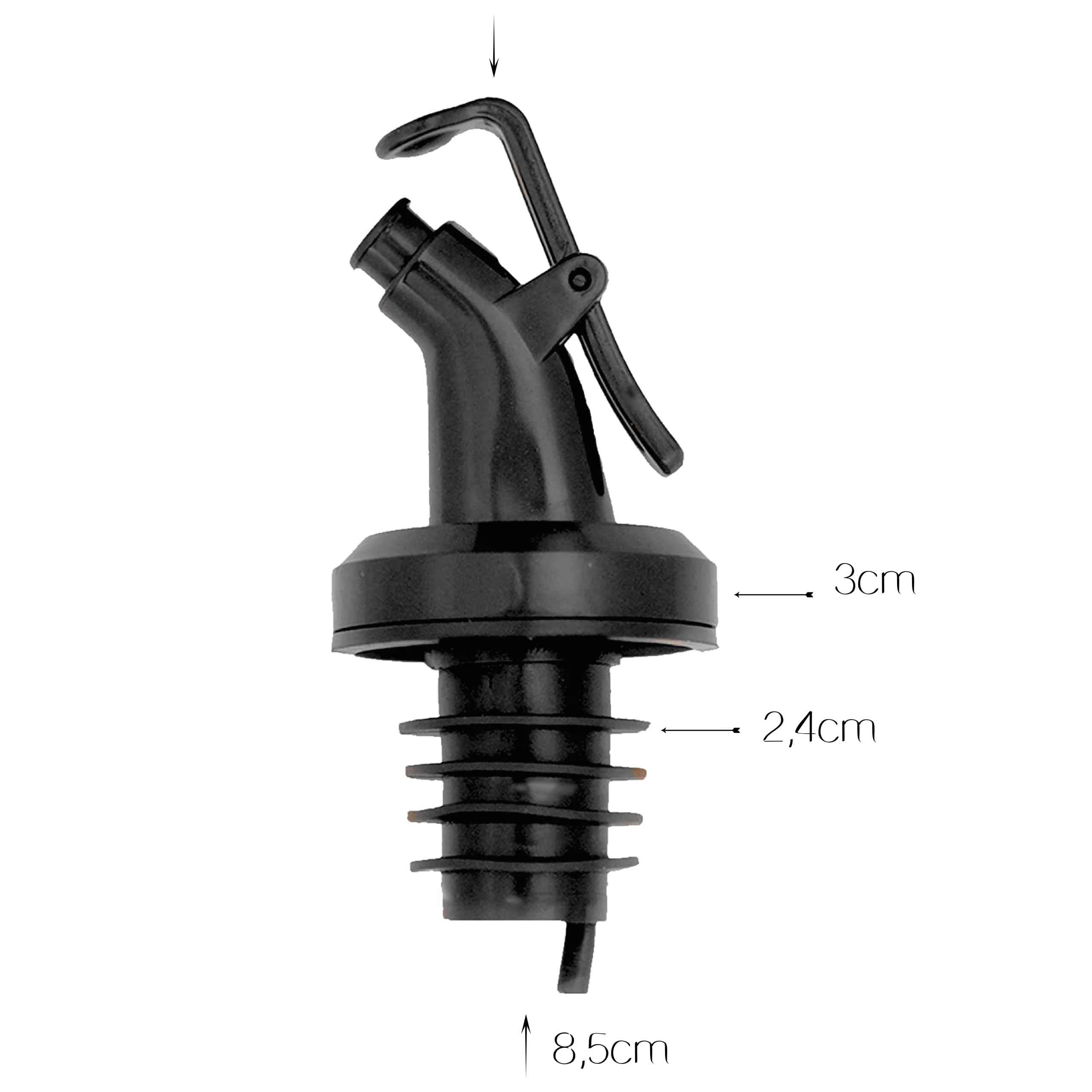 Versatore Dosatore 2 Cl Per Bottiglie In Acciaio Inox E Silicone - A Prova Di Perdita, Per Olio, Vino, Liquori E Sciroppi