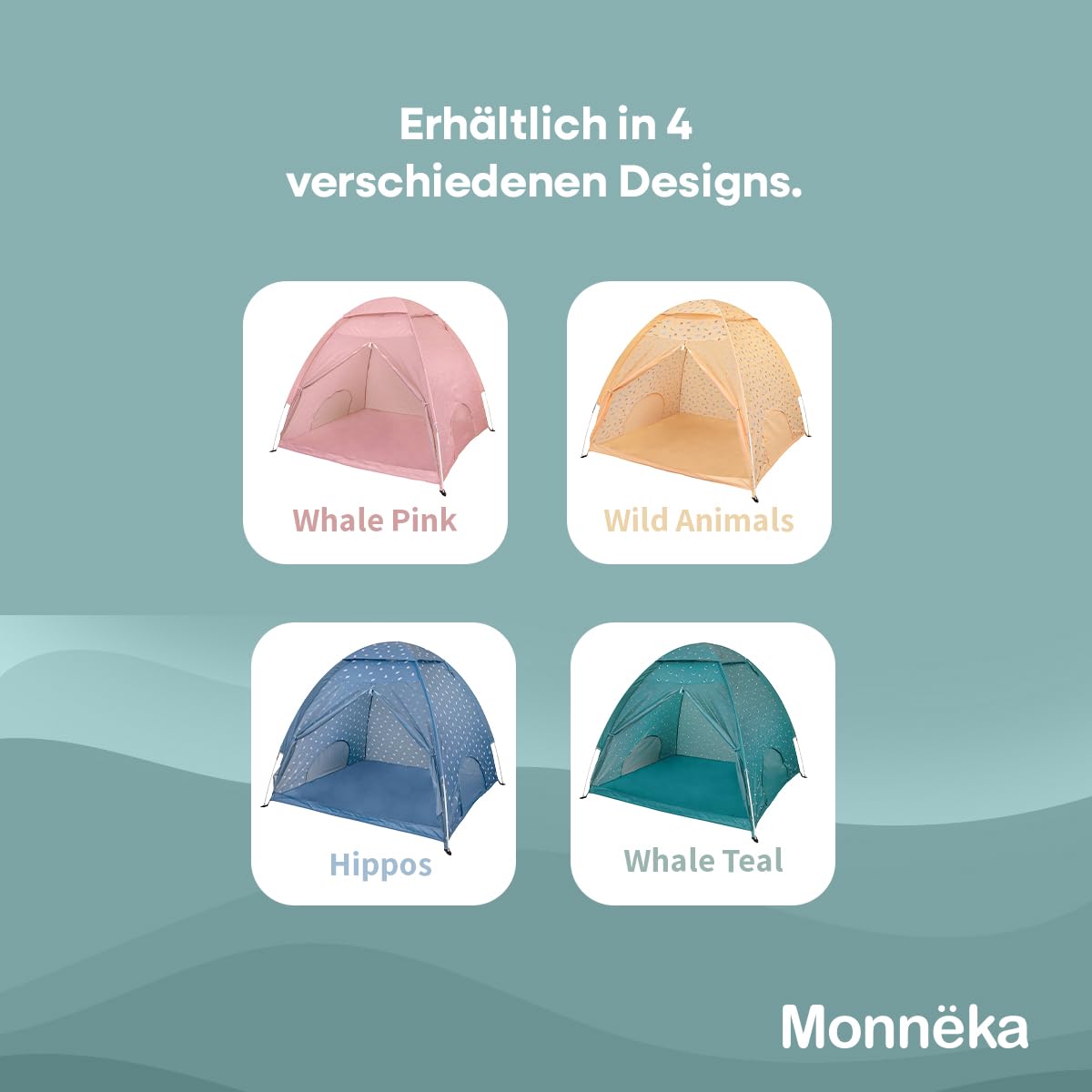 Babystrandmuschel UPF50+ mit Moskitonetz | Whale Teal