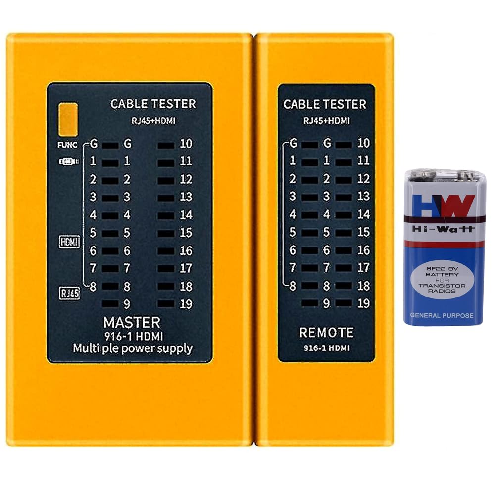 CP-Tech 2in1 Cable Tester, HDMI High Definition Digital Cable Tester, RJ45 Network Cable Tester, HDMI & RJ45 Cable Continuity Checker LAN Cable Detector. (Tester+Battery)-image-12
