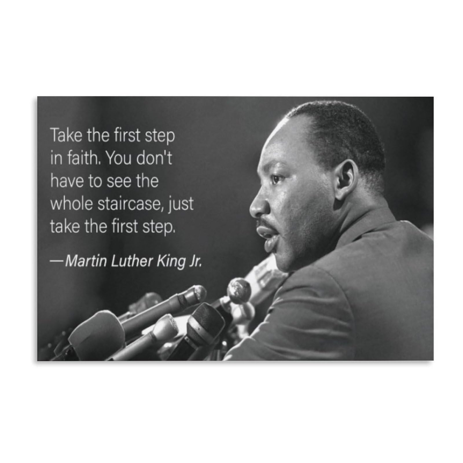 Bushnell Martin Luther King Jr. Day Decorations, MLK I Have A Dream Themed Photo Poster, Suitable for School Classroom Bulletin Board Decoration. Poster Canvas Wall Art Print Picture Oil Painting Aest