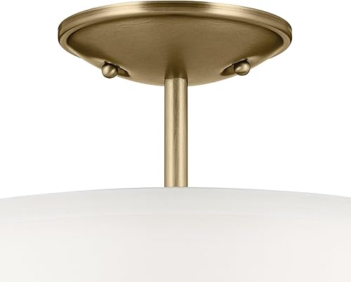 Miniatura 3 de Kichler Shailene - Difusor redondo de 18 pulgadas, 3 luces, semiempotrado, con difusor blanco grabado satinado y pantalla de microfibra blanca en