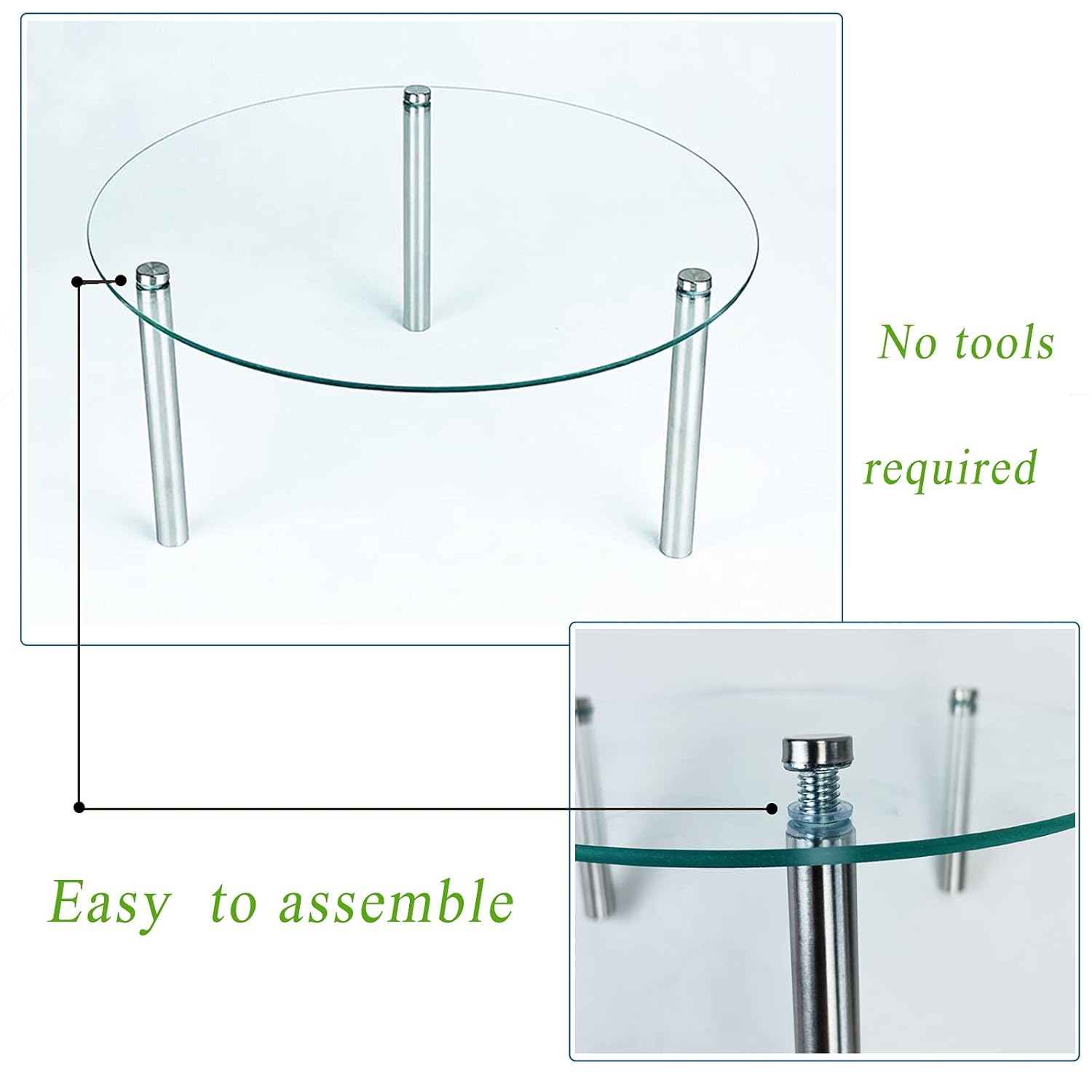 FESTLOVE 3 Pcs Round Tempered Glass Cake Stands Set 8 10 13 Inch Cupcake Display Stand Plate for Dessert Table Serving Platter : Home & Kitchen