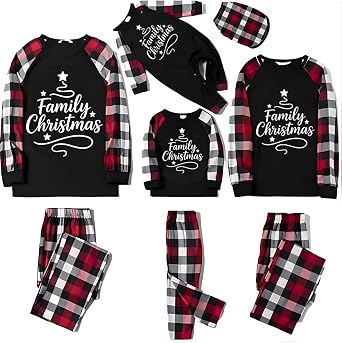 Kubsid Christmas Family Pajamas Matching Sets Xmas Matching Pjs 2026 Merry Christmas Casual Holiday Home Sleepwear Set