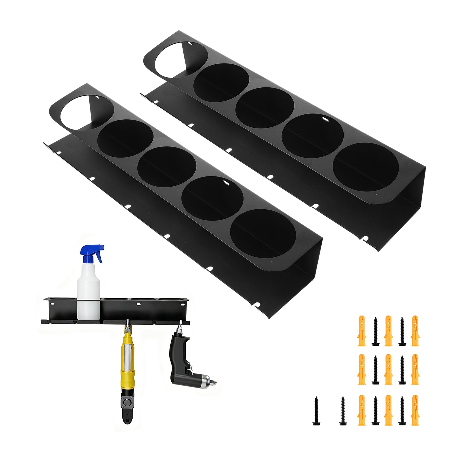 2PCS Dosenhalter für Sprühflaschen, Sprühdosenhalter aus Kohlenstoffstahl – Spraydosenhalter mit 5 Löchern & 6 Schlitzen, Sprühflaschenregal Wandregal Werkstatt für Garage und Zuhause