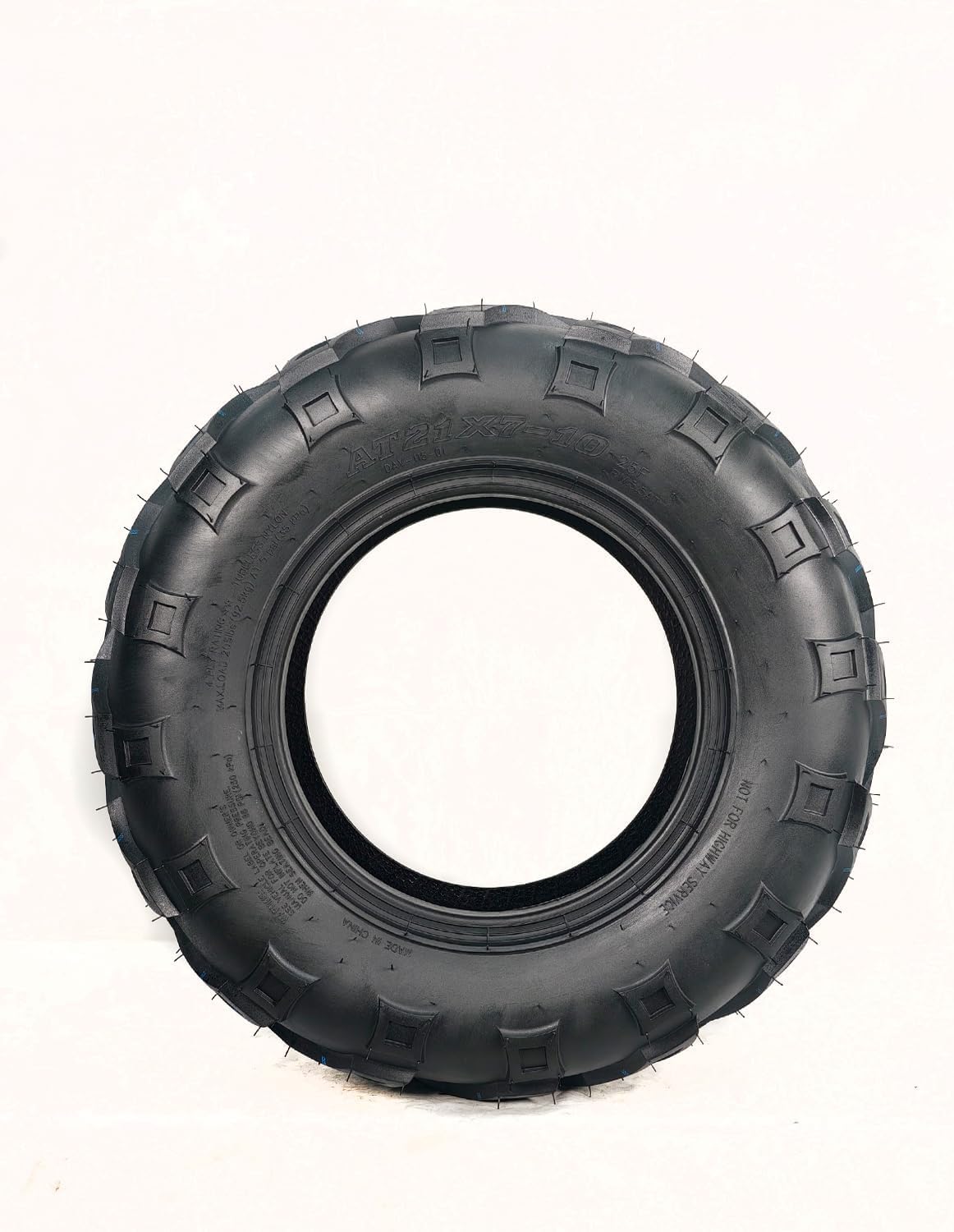 TROPOW Durable Tubeless ATV Tires Set of 2-21x7-10 - All Terrain, Off-Road Quad, 4PR Deep Step for Trail, Sand, Mud, Track, Reinforced Sidewall, Fits 21x7x10 Wheels - AT21X7-10