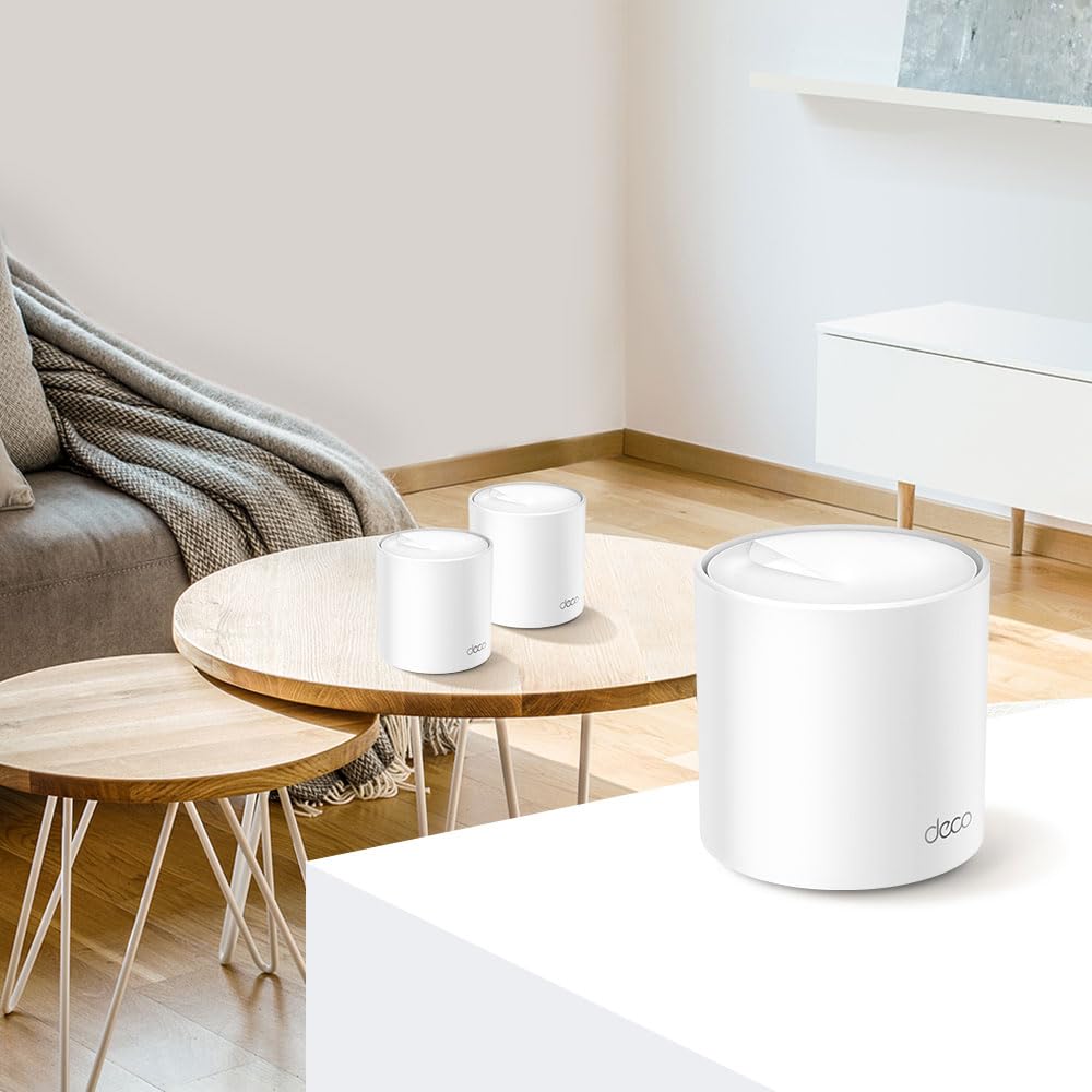 TP-Link Deco X60 ホワイト 3台セット TP-Link DECO-X60-3P Tüm Ev Mesh Wi-Fi 6 Router, Beyaz, 3'lü Paket