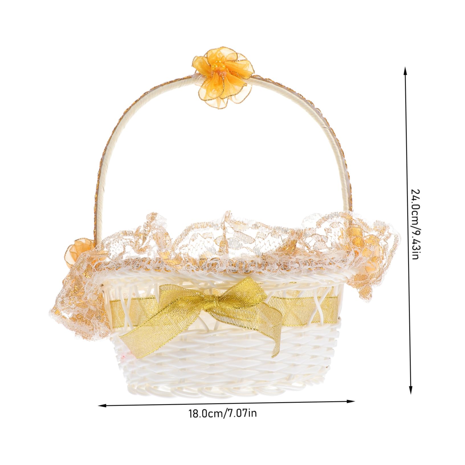 Abaodam 2stücke Hochzeitsblumenkorb Mit Spitzenrand Handlicher Eleganter Streukorb Für Blumenkinder Imitation Rattan Design Leicht Tragbar Für Hochzeiten Feiern Und Feste