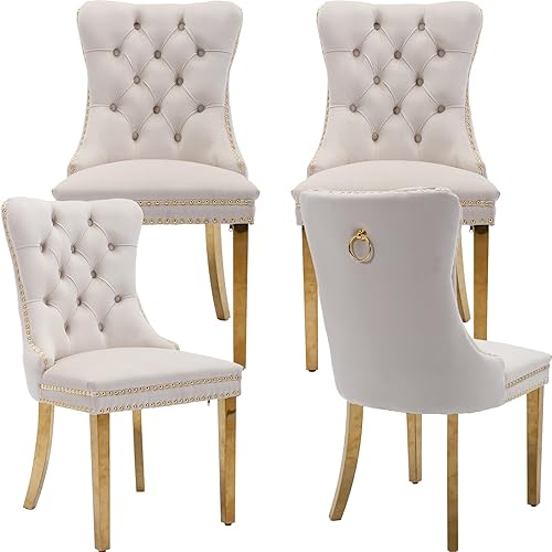 Miniatura 13 de Juego de 2 sillas de comedor modernas de mediados de siglo, sillas de cocina tapizadas en terciopelo color azul marino, sillas para cocina y 042