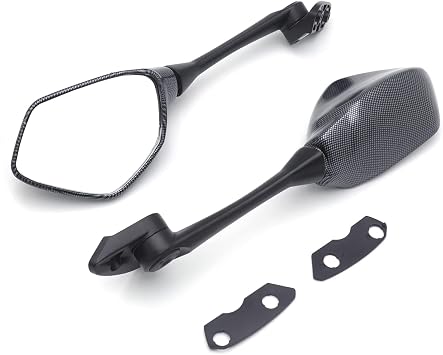 XKMT- Motorcycle Carbon Fiber Classic Left & Right Rearview Motorcycle Mirrors Compatible with 2017-2021 Suzuk GSX-R 1000 [P/N MT252-038-CN]