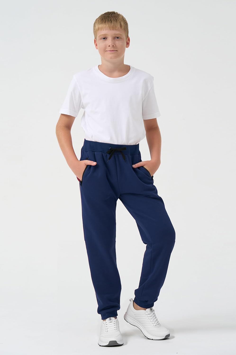 3 Pack Boys Fleece Sweatpants Athletic Soft Jogger Pants with Zipper Pockets Size 4... - Image 3