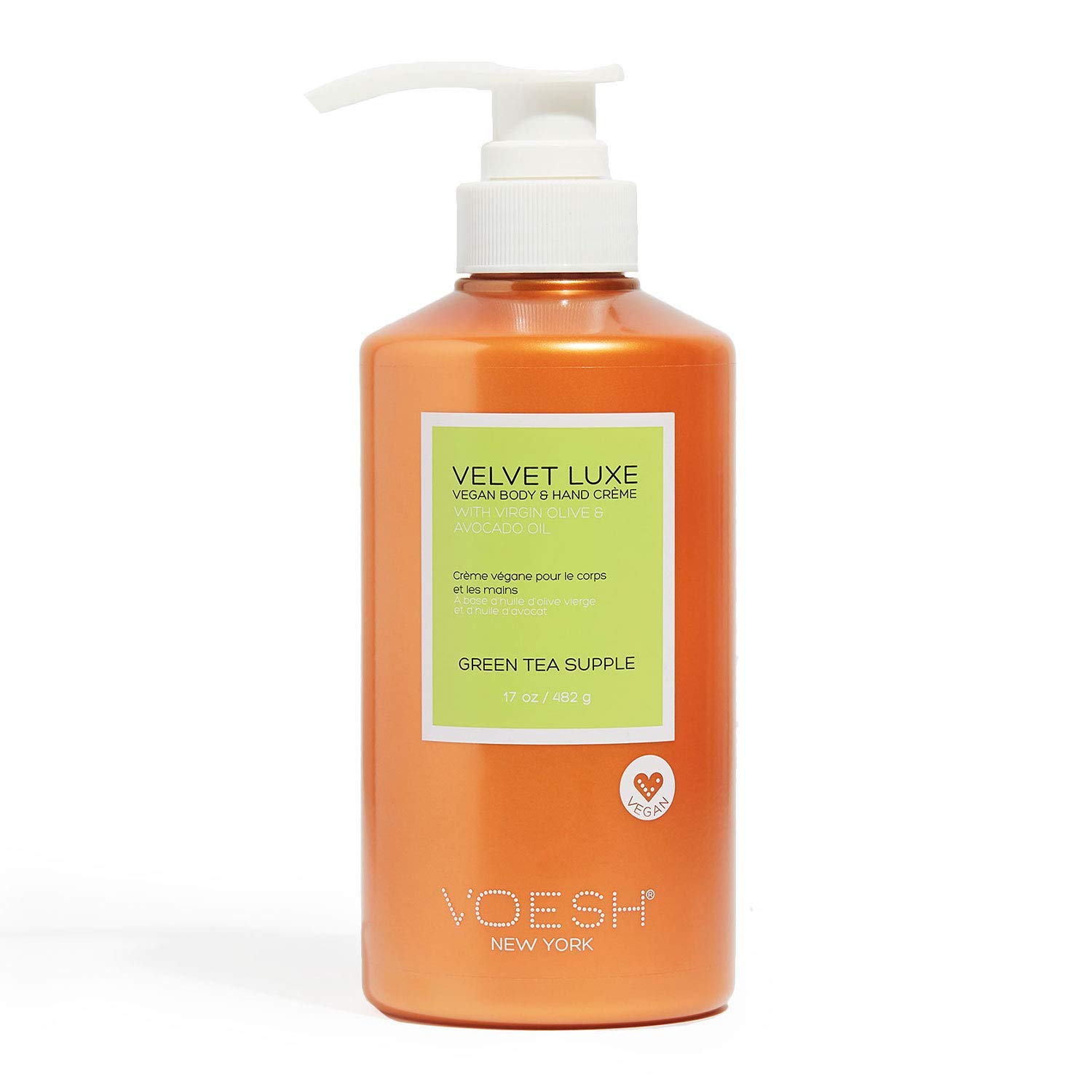 VOESH Vegan Hand and Body Creme, Green Tea Suple, 17 oz