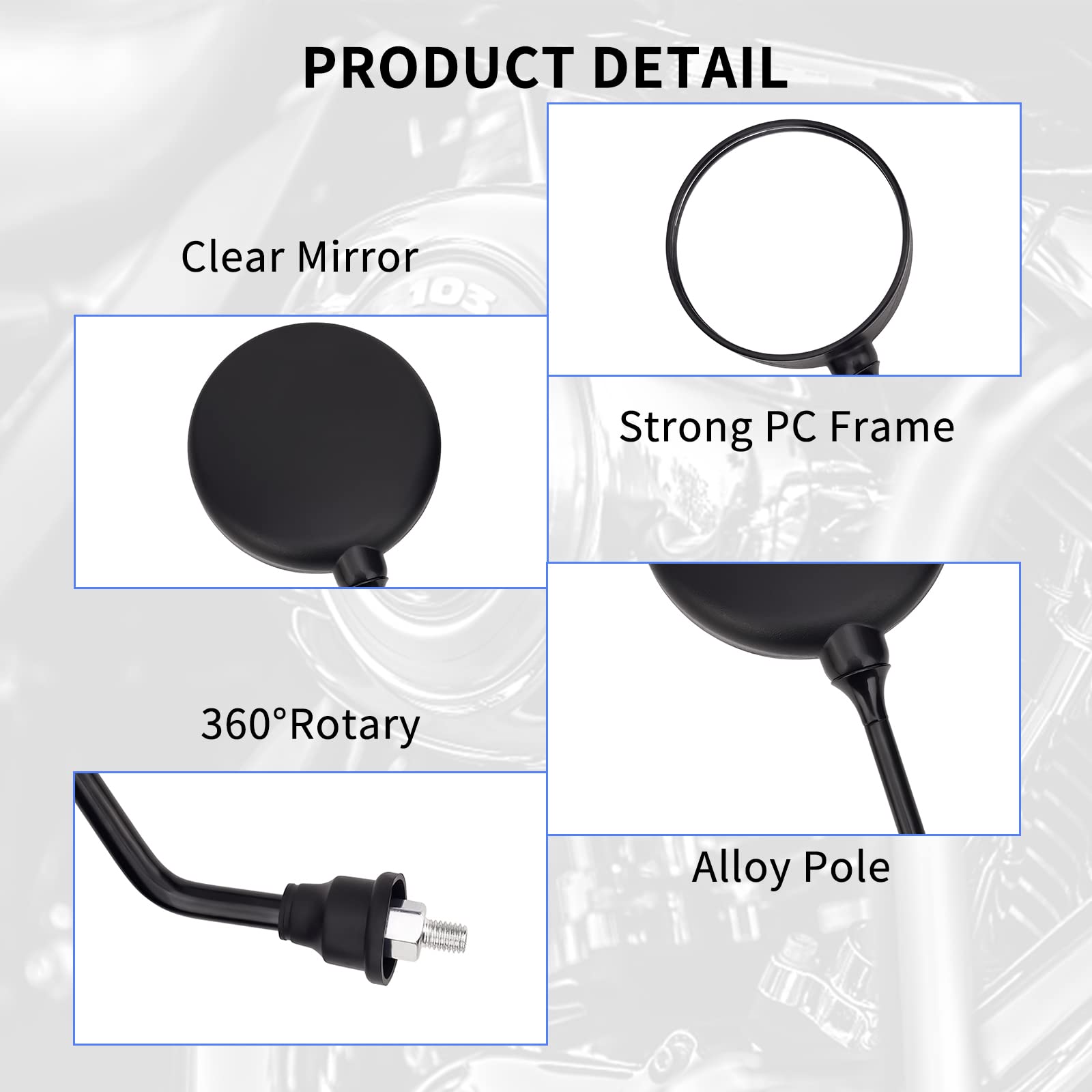 AHL Specchietti Moto Retrovisori Specchio Posteriore per G310R 2017-2018/ G310GS 2017-2018/F650GS/F800GS/F800R/F700GS