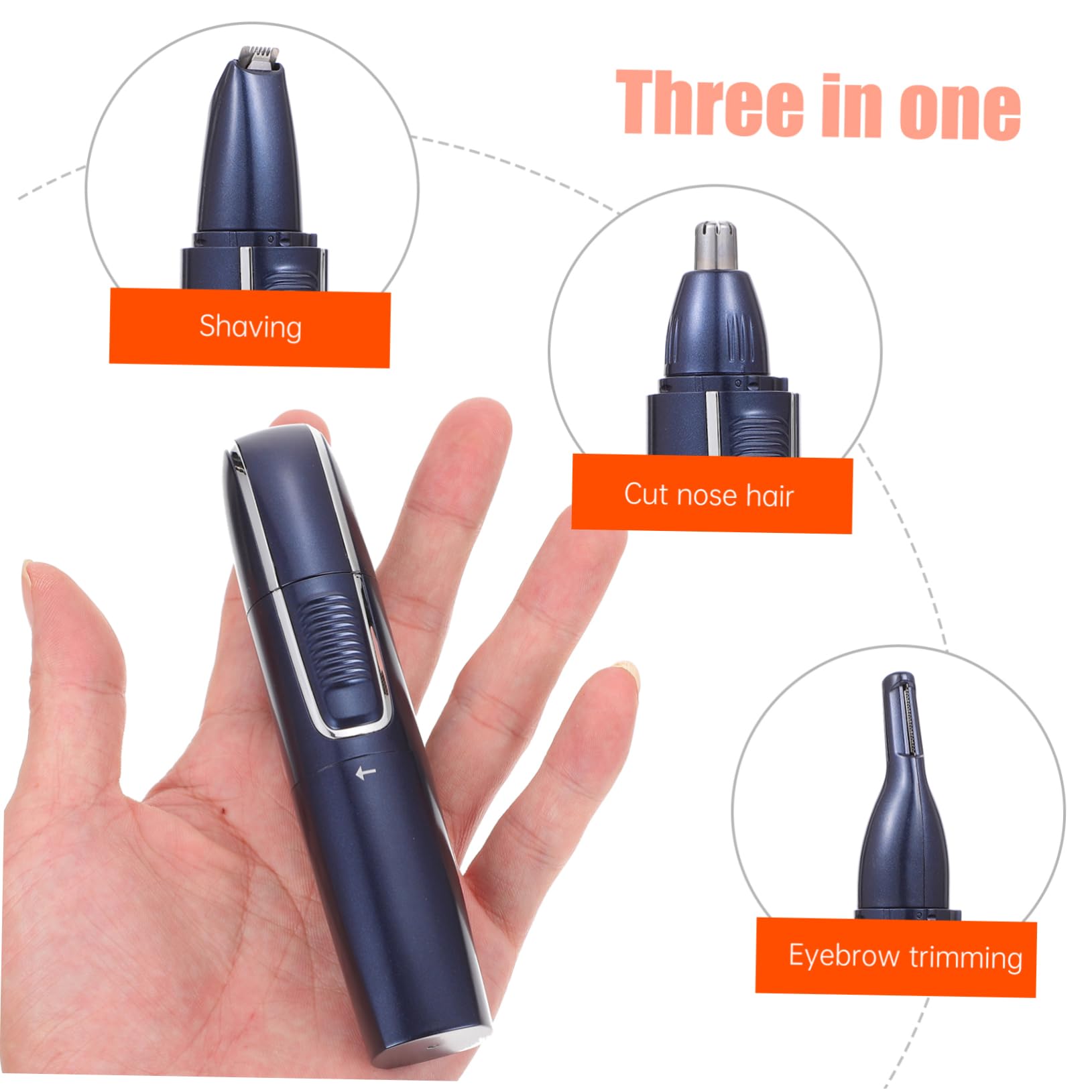 Recortadora de Vello Nasal Eléctrica USB Recargable para Hombres Azul