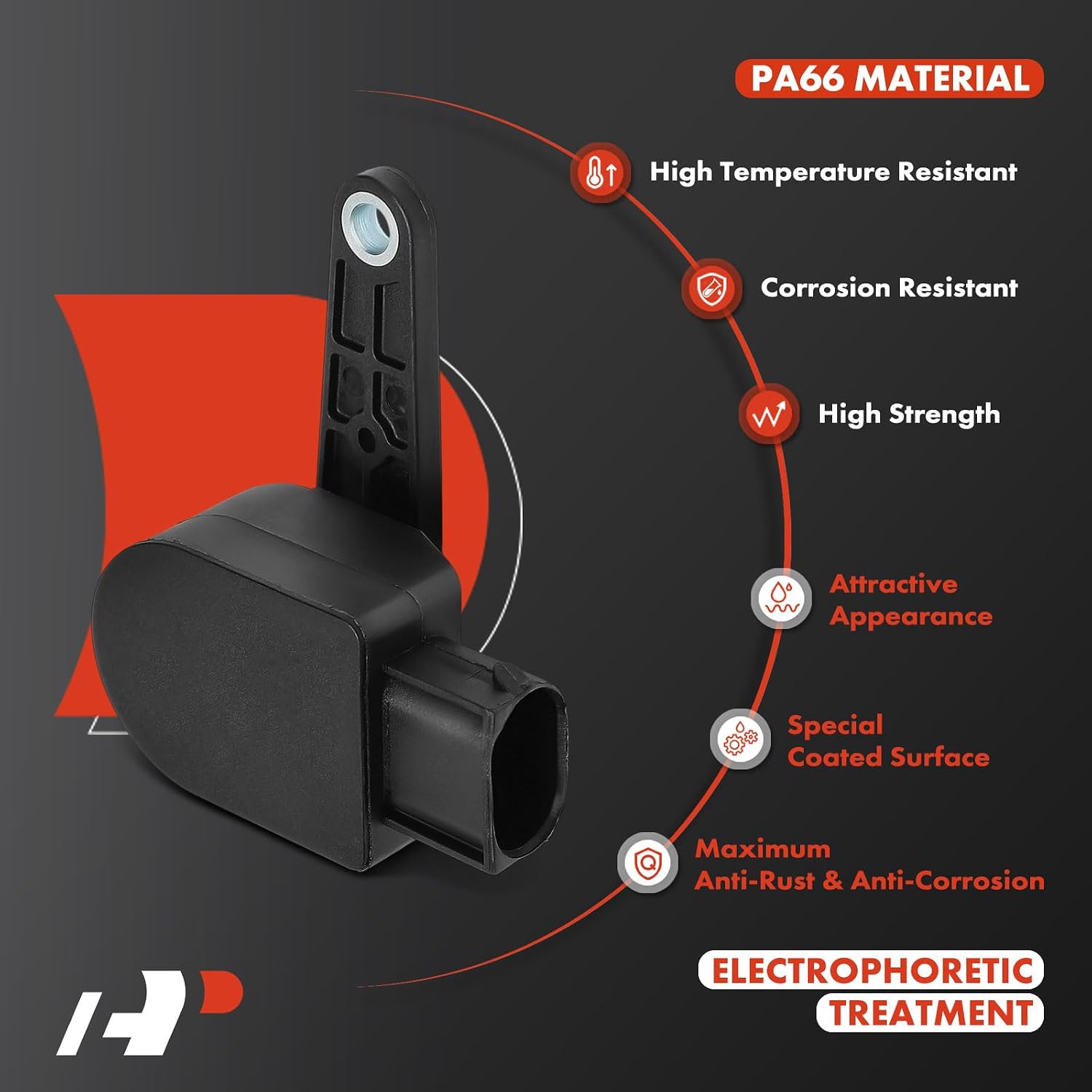 A-Premium Ride Height Level Sensor Compatible with Volvo XC90 2010 2011 2012 2013 2014, 2.5L 3.2L 4.4L, Front Left Driver Side