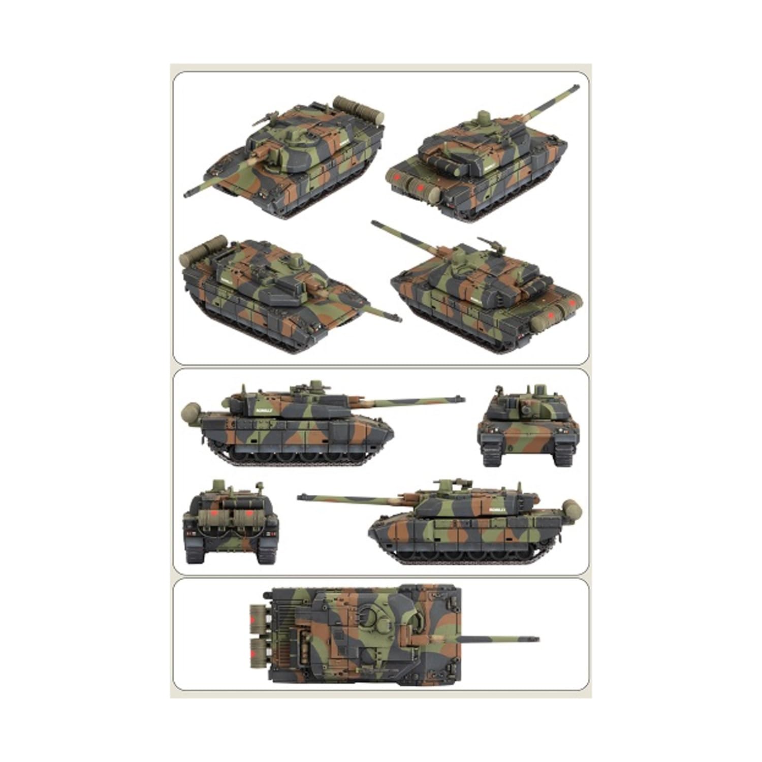 Team Yankee: Platoon de chars Leclerc français (x5) - Kit de modèle militaire - Pour adultes et adolescents - Véhicule militaire blindé - 5 chars - 15.24 cm x 21.08 cm x 5.46 cm