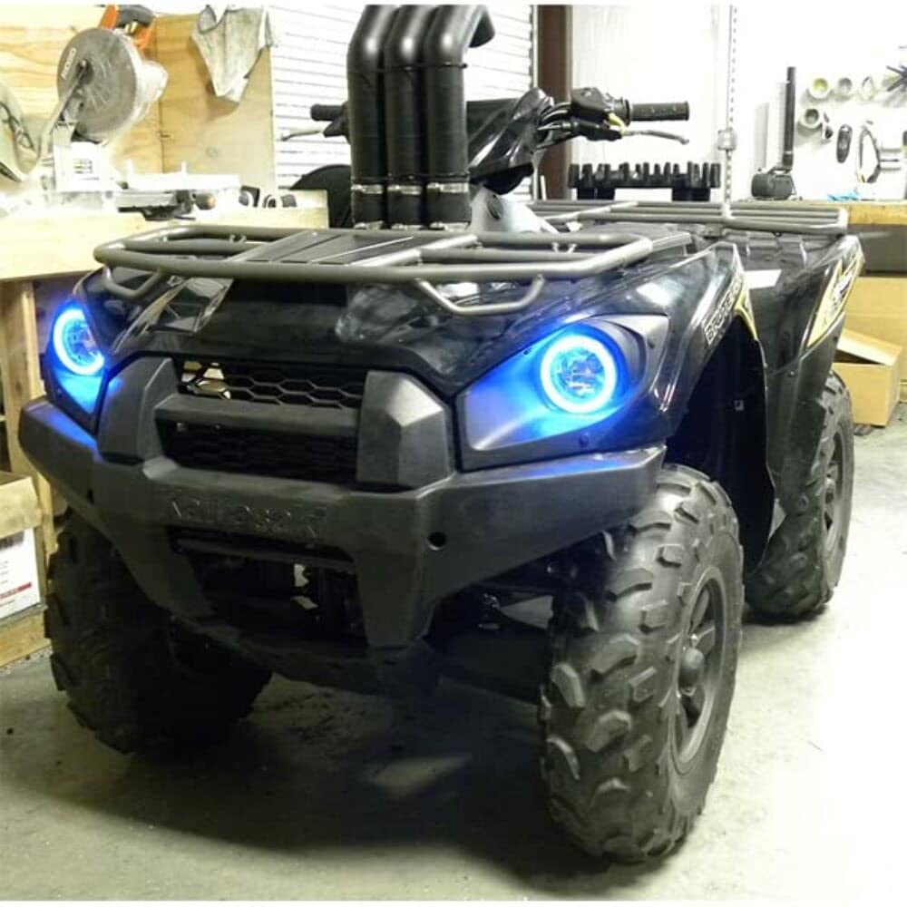 SNORKELYOURATV SYA Angel Eyes LED Halo Accent Light Kit | Compatible with Kawasaki Brute Force 650/650i/750i (2012-2023) | ATV Accessories | Blue