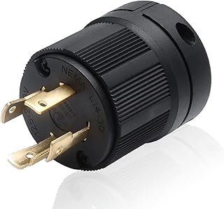 Locking Plug for Generator NEMA L14-30P Extension Cord End Male Plug 30A 125/250V 3 Pole 4 Wire Grounding Electrical Replacement Plug Industrial Grade UL Listed (NEMA L14-30P)