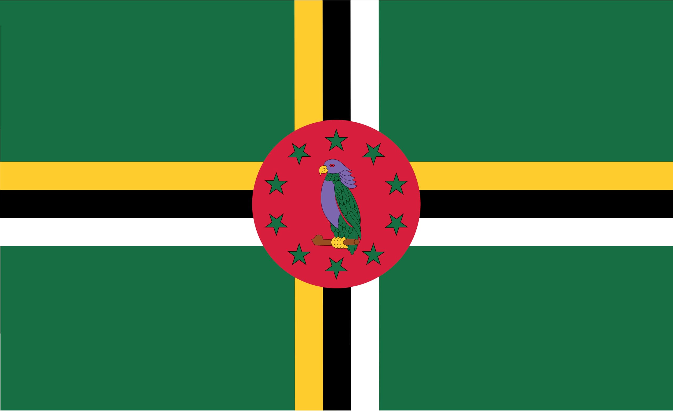 Drapeau Dominique ultra résistant en maille marine pour extérieur