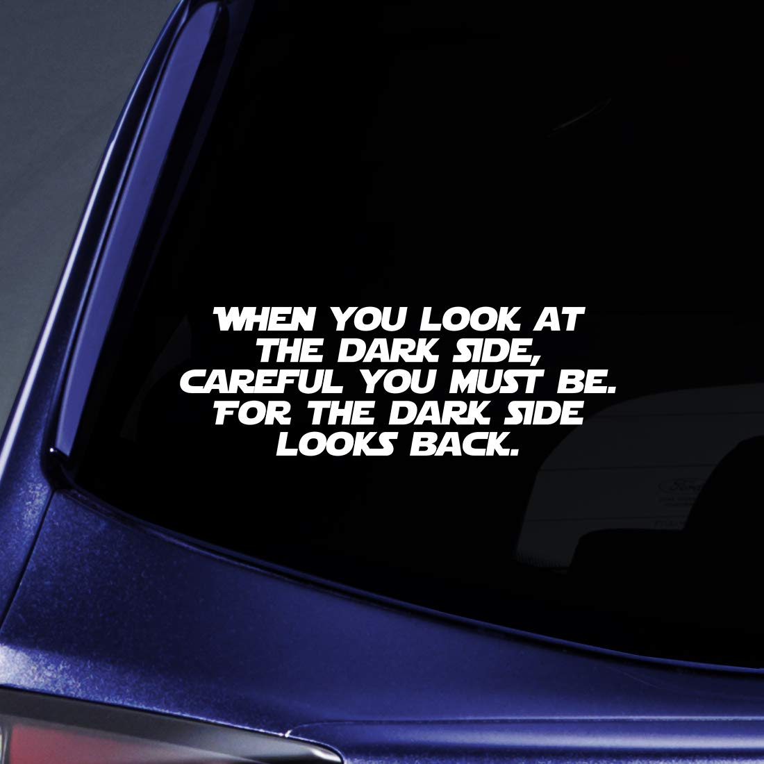 Bargain Max Decals Dark Side Looks Back Quote Sticker Decal Notebook Car Laptop 8" (White)