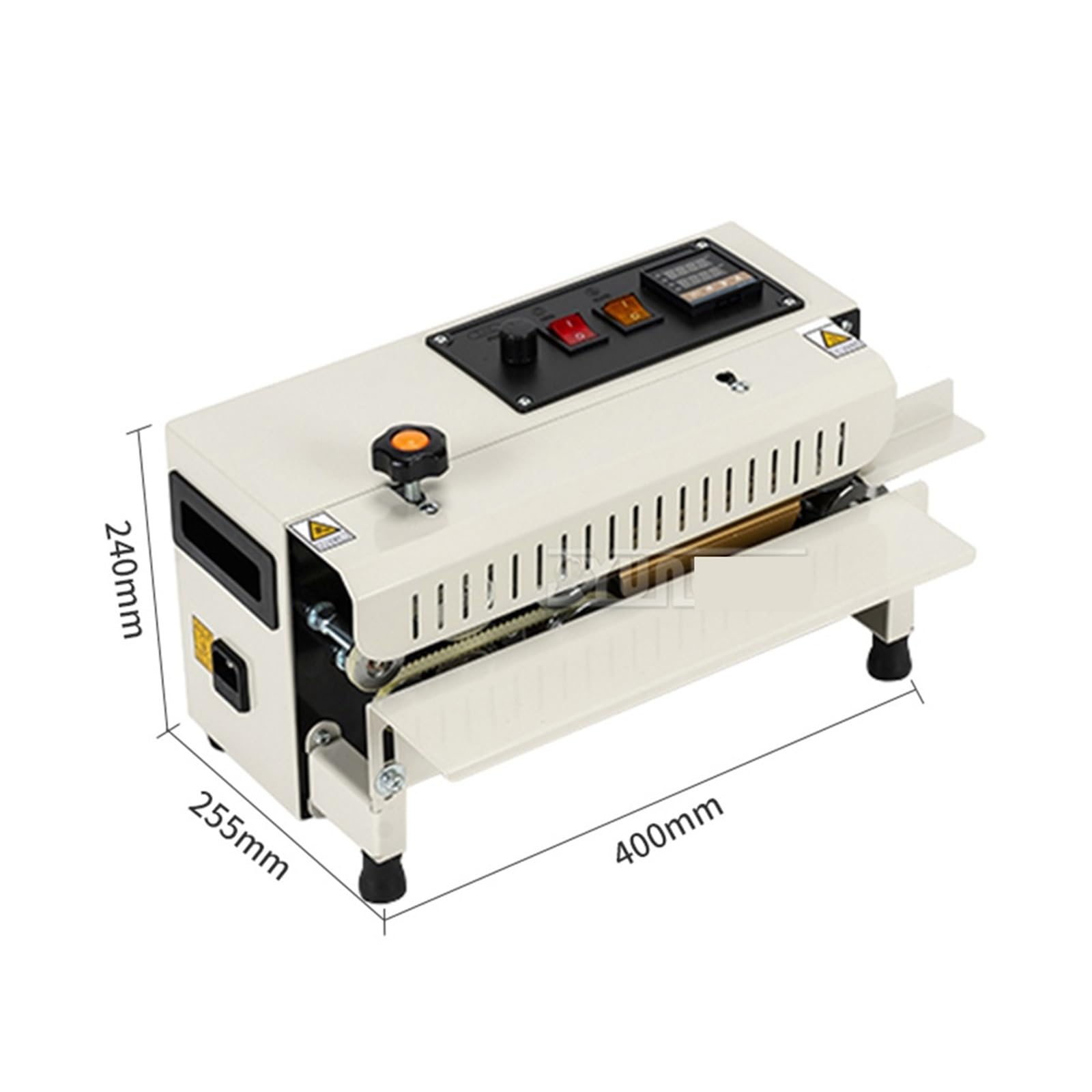 Máquina automática de sellado continuo FR-400 - Selladora térmica bolsas aluminio y polietileno for uso comercial doméstico Alta eficiencia(Printable date)