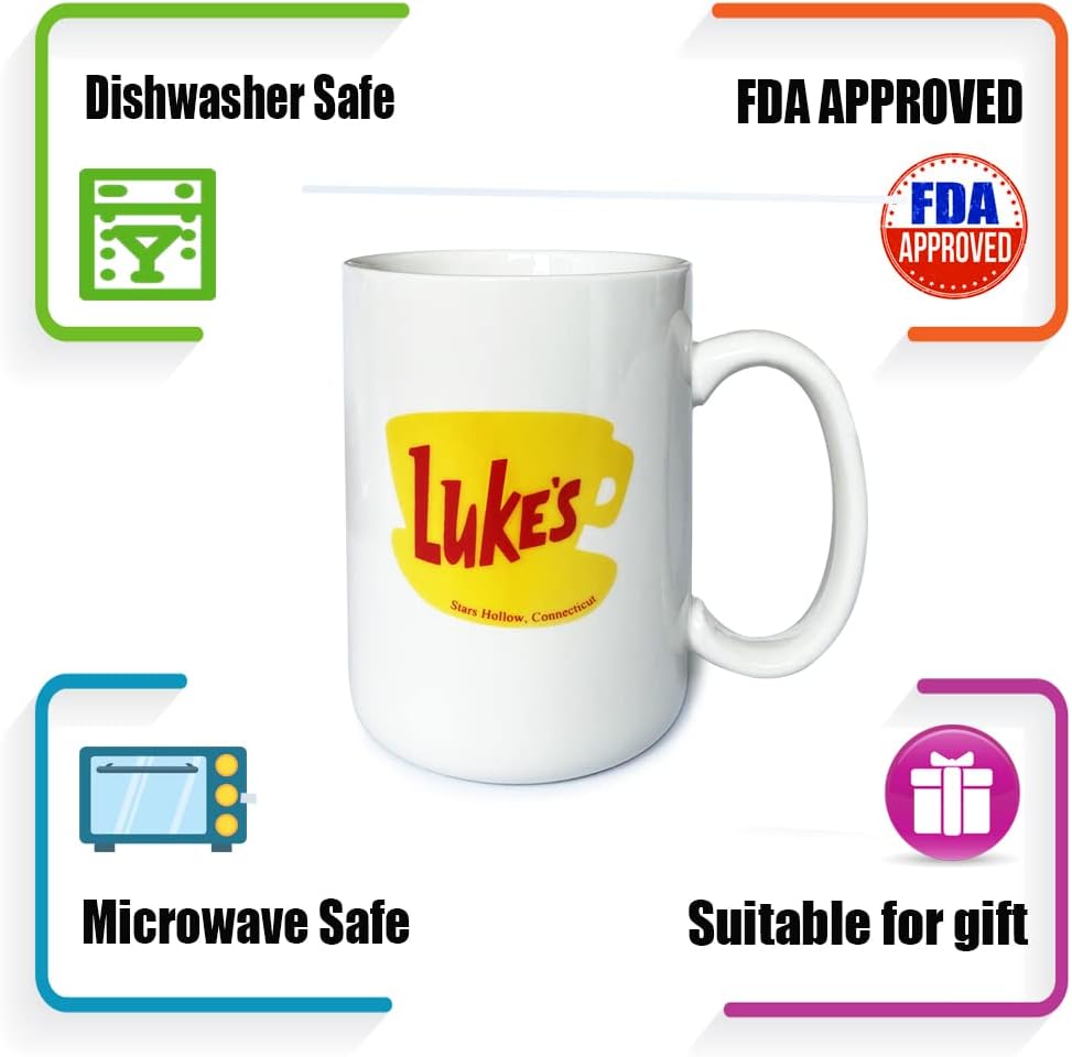 Luke's Diner 15oz Coffee Mug - Novelty Ceramic Cup, Fun Gift for Fans, Tea & Coffee Drinkers - Image 6