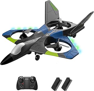 Avião 2.4Ghz RC com função de câmera aérea 4K,Avião de caça aerobático RC com controle remoto giratório de 360° e luzes, avião sensor de gravidade, planador de caça resistente a quedas, brinquedo de helicóptero, adequado para crianças, adultos, presente para os entusiastas de vôo